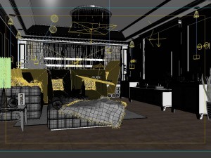 fashionable concise european living room 1715 Modelo 3D