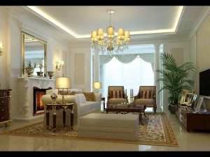 fashionable concise european living room 1716 3D 모델