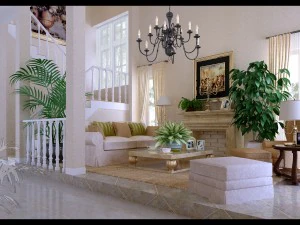 스타일 간결한 유럽식 거실 1721 3D 모델