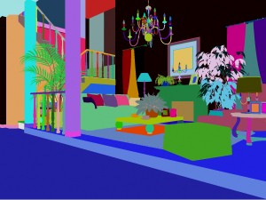 style concise european living room 1721 Model 3D