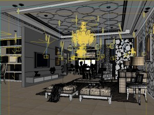style concise european living room 1723 3D Модель