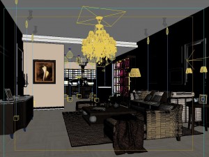 fashionable concise european living room 1724 3D-Modell