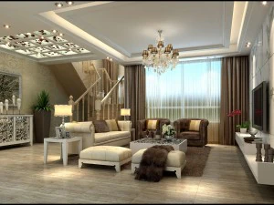 スタイルの簡潔なヨーロッパのリビング ルーム 1725 3Dモデル