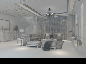 style concise european living room 1725 Modèle 3D