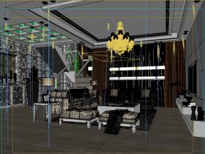 style concise european living room 1725 Modèle 3D