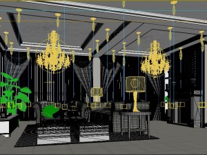fashionable and concise european living room 1726 3D Модель
