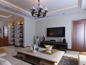 fashionable concise european living room 1740 3D Модель