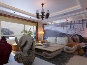 fashionable concise european living room 1740 3D Модель