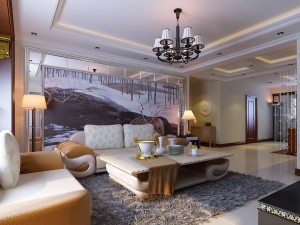 fashionable concise european living room 1740 3D Модель