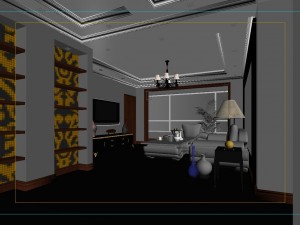 fashionable concise european living room 1740 3D Модель