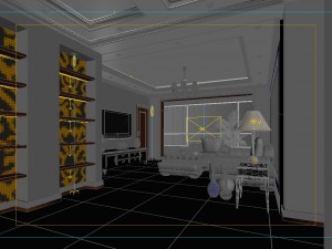 fashionable concise european living room 1740 3D Модель