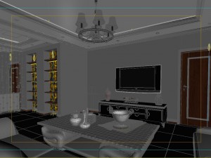 fashionable concise european living room 1740 3D Модель
