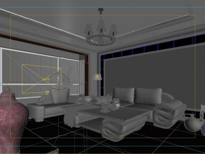 fashionable concise european living room 1740 3D Модель