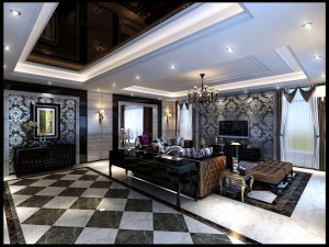 fashionable concise european living room 1762 3D Модель