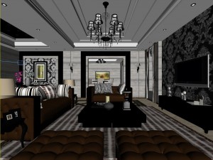 fashionable concise european living room 1762 3D Модель