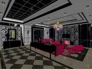 fashionable concise european living room 1762 3D Модель