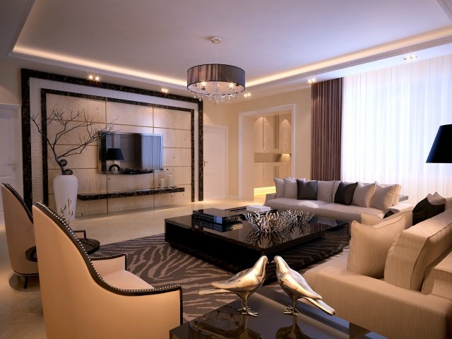 fashionable and concise european living room 1768 3D Модель .c4d .max .obj .3ds .fbx .stl .blend 