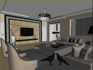fashionable and concise european living room 1768 3D Модель
