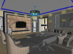 fashionable and concise european living room 1768 3D Модель