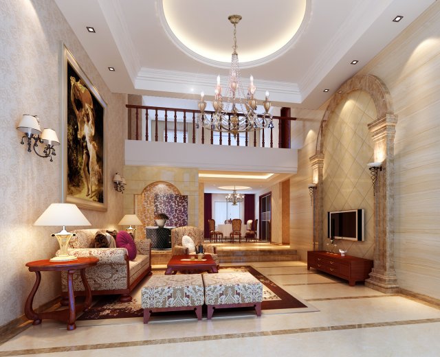 style concise european living room 1771 3Dモデル .c4d .max .obj .3ds .fbx .stl .blend 