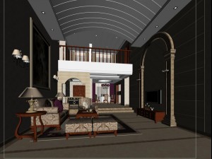 style concise european living room 1771 3Dモデル