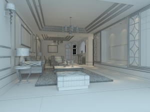 style concise european living room 1772 3D 모델