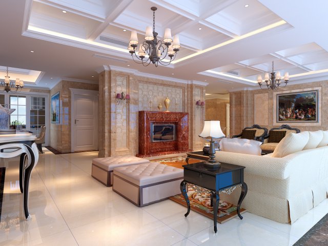 style concise european living room 1773 3D मॉडल .c4d .max .obj .3ds .fbx .stl .blend