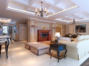 style concise european living room 1773 3D Model