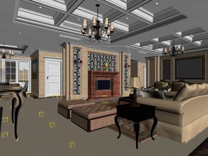 style concise european living room 1773 3D Model