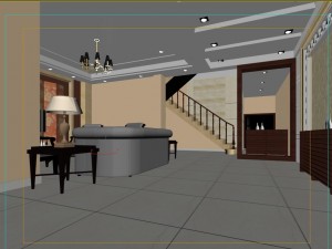 fashionable and concise european living room 1782 3D Модель