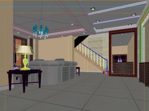 fashionable and concise european living room 1782 3D Модель