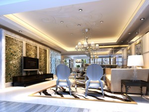 fashionable and concise european living room 1786 Modelo 3D