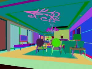 fashionable and concise european living room 1786 Modello 3D