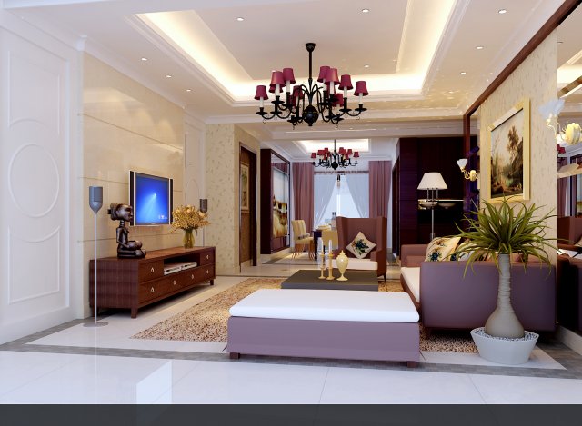 style concise european living room 1793 3D Model .c4d .max .obj .3ds .fbx .stl .blend 