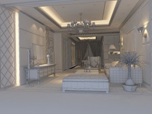 style concise european living room 1793 3D Model