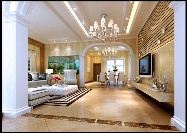 style concise european living room 1794 3D मॉडल .c4d .max .obj .3ds .fbx .stl .blend 