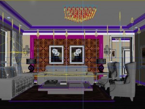 fashionable concise european living room 5102 3D 模型