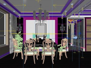 fashionable concise european living room 5102 3D 模型