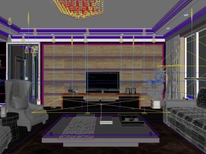 fashionable concise european living room 5102 3D 模型