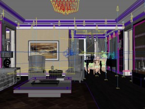 fashionable concise european living room 5102 3D 模型