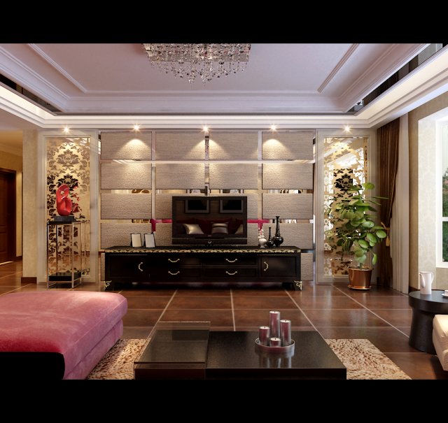 fashionable concise european living room 5103 3D 모델 .c4d .max .obj .3ds .fbx .stl .blend 