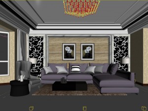 fashionable concise european living room 5103 3D 모델