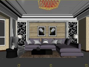 fashionable concise european living room 5103 3D Model