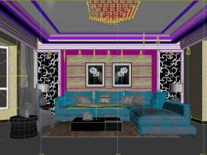 fashionable concise european living room 5103 3D Model