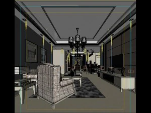 fashionable concise european living room 5129 3D Model