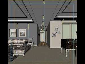fashionable concise european living room 5129 3D Модель