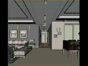fashionable concise european living room 5129 3D Model