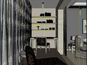 fashionable concise european living room 5129 3D Model