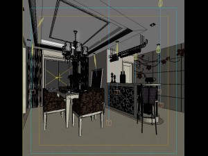 fashionable concise european living room 5129 3D Модель