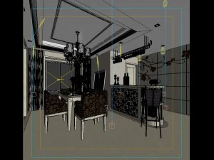 fashionable concise european living room 5129 3D Model